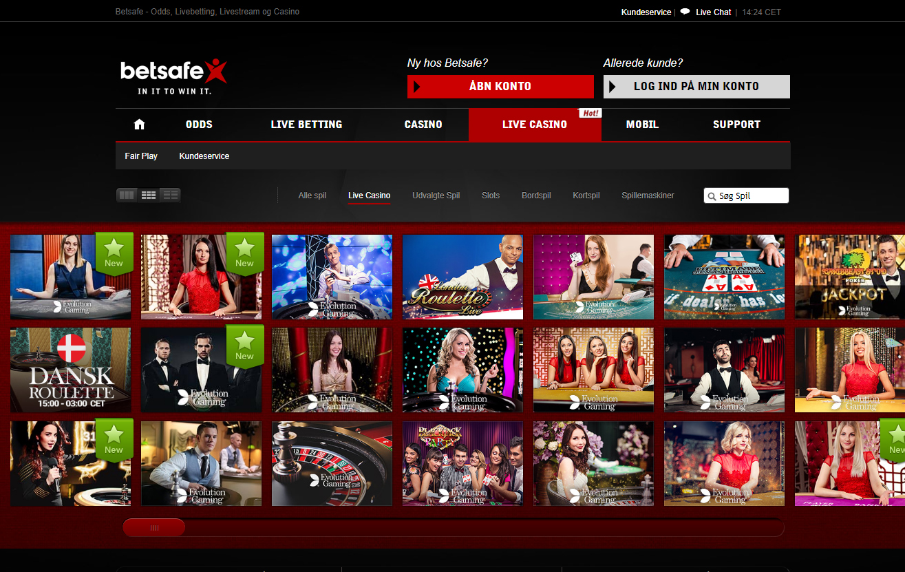 Betsafe Danmark Live Casino